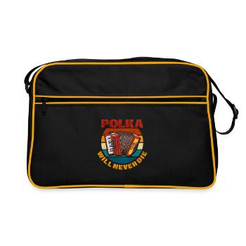 Accordion Polka Music Gift - Retro Bag - black/gold - Front