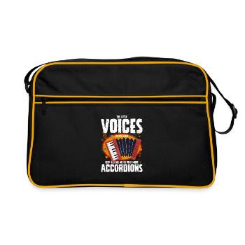 Accordion Polka Music Gift - Retro Bag - black/gold - Front