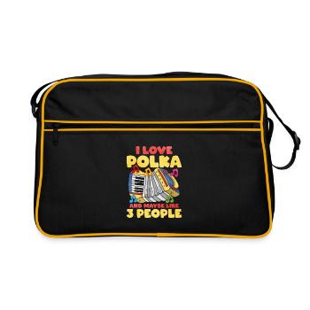 Accordion Polka Music Gift - Retro Bag - black/gold - Front