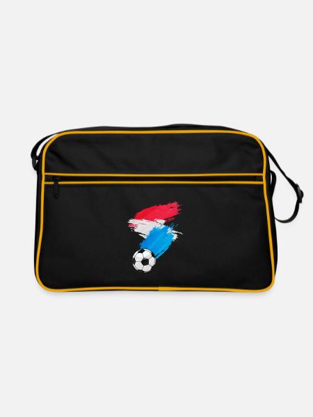 Luxembourg Football Flag - Retro Bag - black/gold - Front