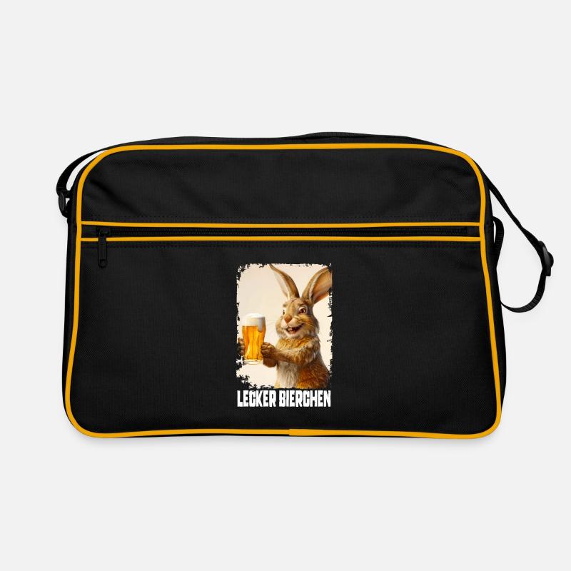 Lecker Bierchen Hase Retro Tasche