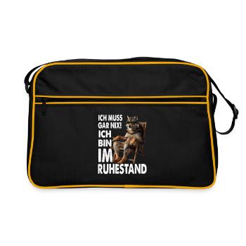 Je n’ai rien à faire, je suis à la retraite - Sac Retro - noir/or - Devant