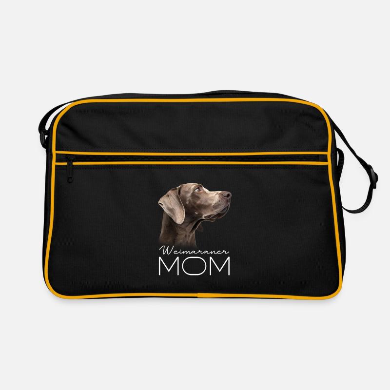 Maman braque de Weimar - Sac Retro - noir/or