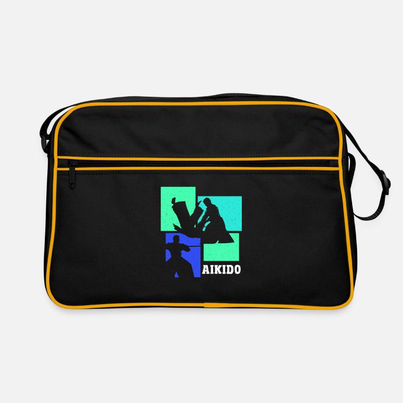 Aikido Kampfsport Geschenk - Retro Tasche - Schwarz/Gold