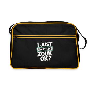 Zouk Dance Gift - Retro Bag - black/gold - Front