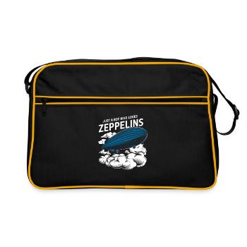 Luftschiff Zeppelin Geschenk - Retro Tasche - Schwarz/Gold - Vorne