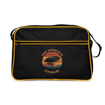 Luftschiff Zeppelin Geschenk - Retro Tasche - Schwarz/Gold - Vorne