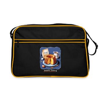 Yorkshire Pudding Geschenk - Retro Tasche - Schwarz/Gold - Vorne