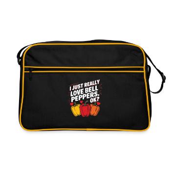 Paprika Geschenk - Retro Tasche - Schwarz/Gold - Vorne