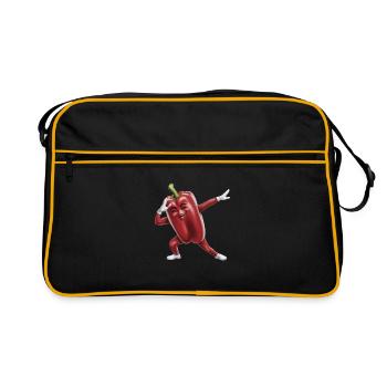 Paprika Geschenk - Retro Tasche - Schwarz/Gold - Vorne