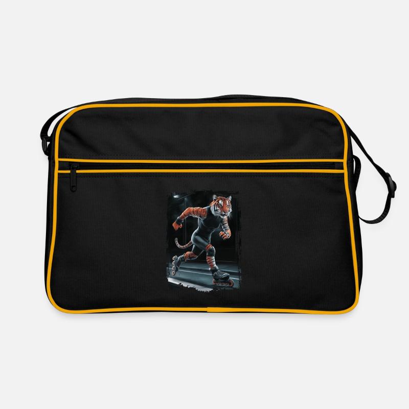 Tiger-Skating Geschenk Retro Tasche
