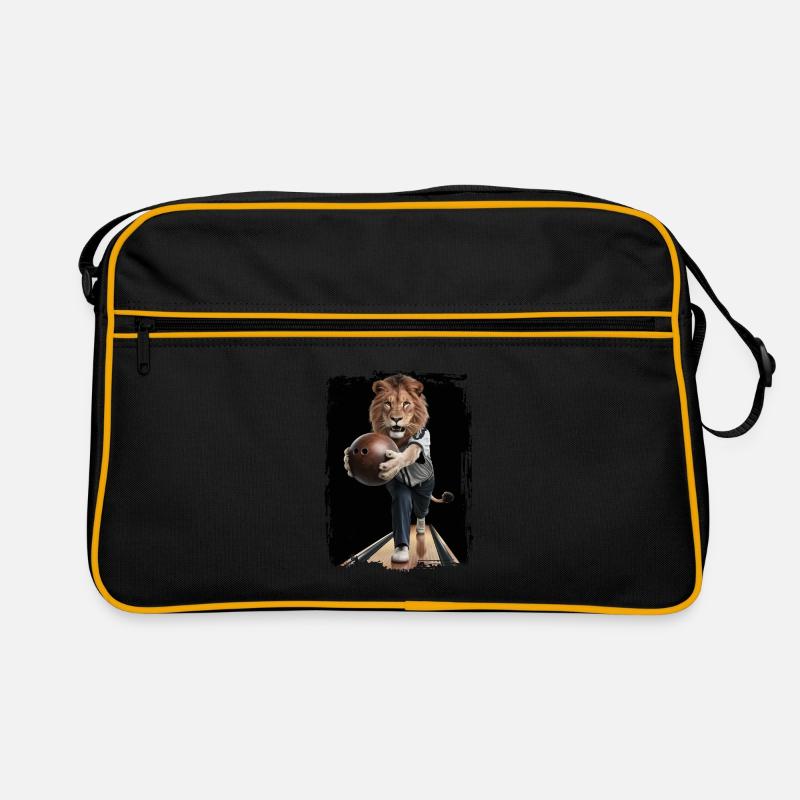 Löwe spielt Bowling Geschenk Retro Tasche