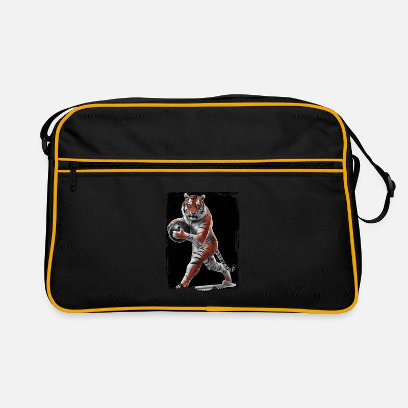 Tiger spielt Bowling Geschenk Retro Tasche