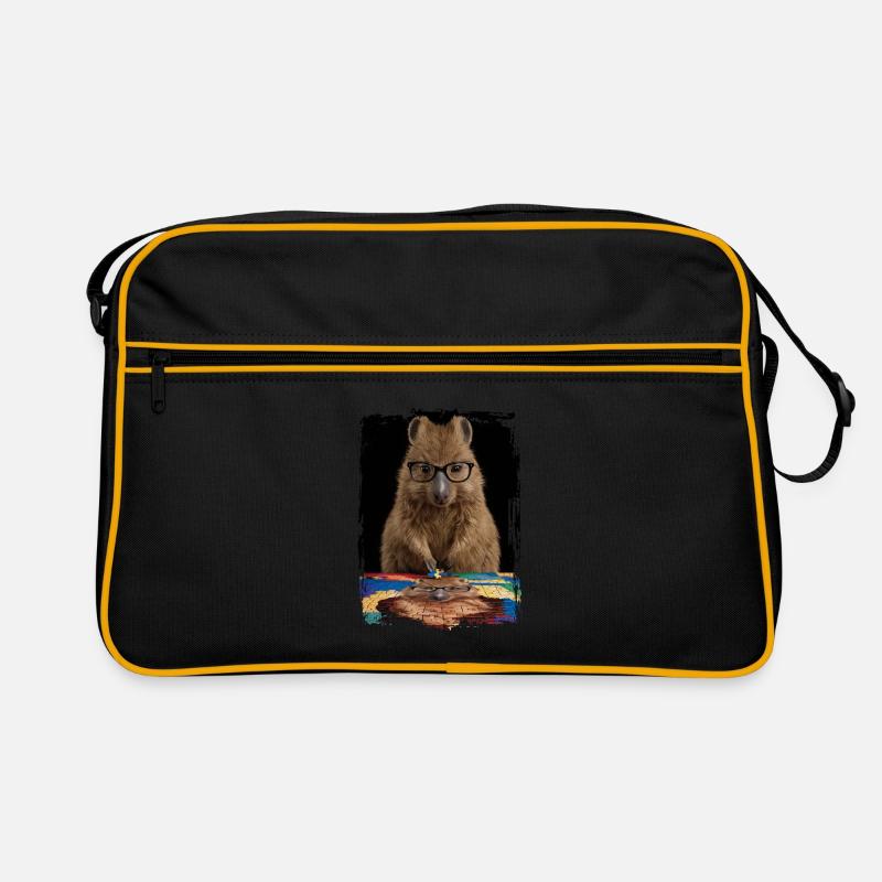 Quokka spielt Puzzle Geschenk Retro Tasche