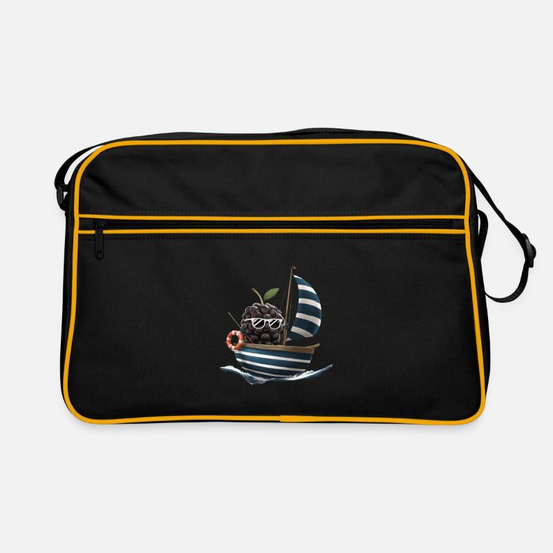 Obst Brombeeren Bootfahren Geschenk Retro Tasche