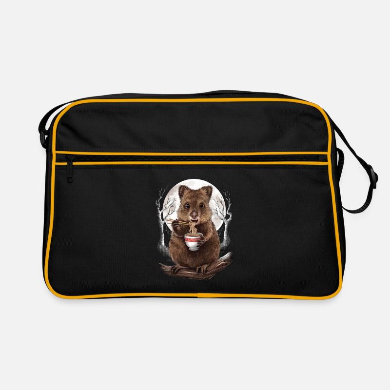 Quokka - Retro Tasche - Schwarz/Gold