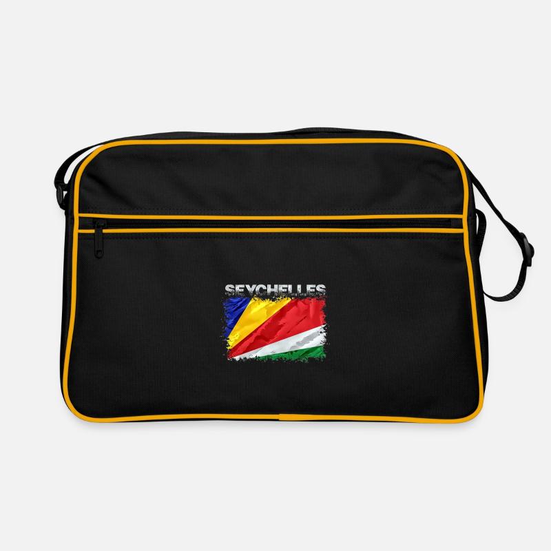 Seychellen - Retro Tasche - Schwarz/Gold