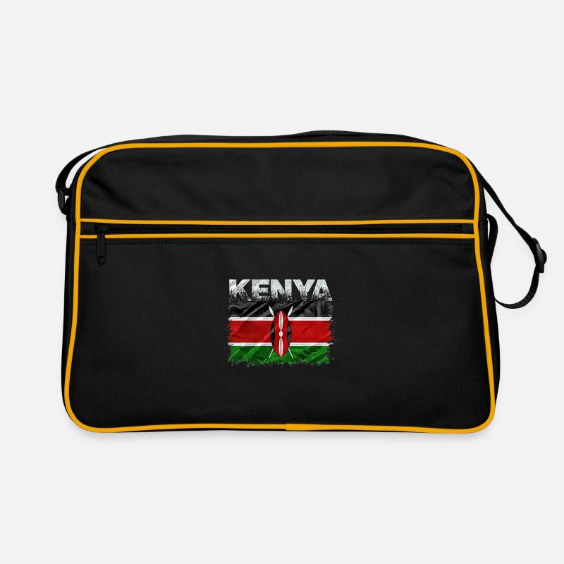Kenia - Retro Tasche - Schwarz/Gold