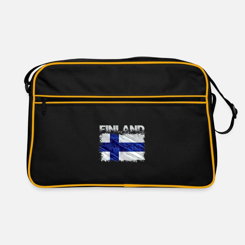Finnland - Retro Tasche - Schwarz/Gold