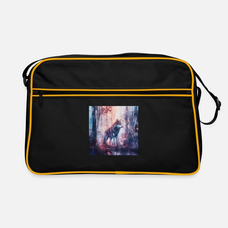 Hund - Retro Tasche - Schwarz/Gold
