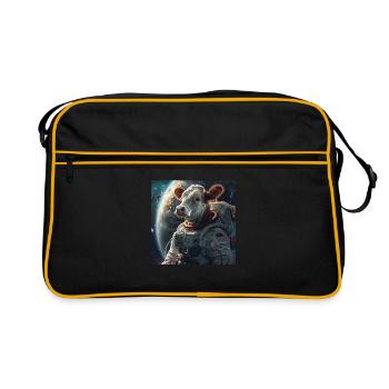 Kuh - Retro Tasche - Schwarz/Gold - Vorne