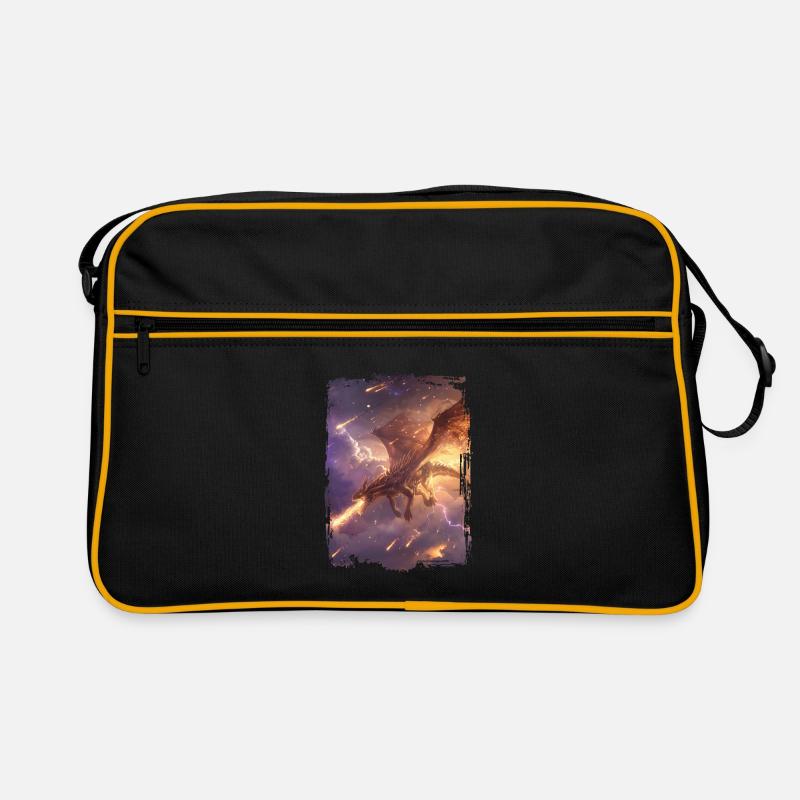 Drachen - Retro Tasche - Schwarz/Gold