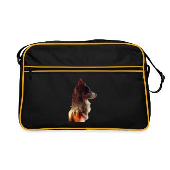 Border Collie - Retro Bag - black/gold - Front