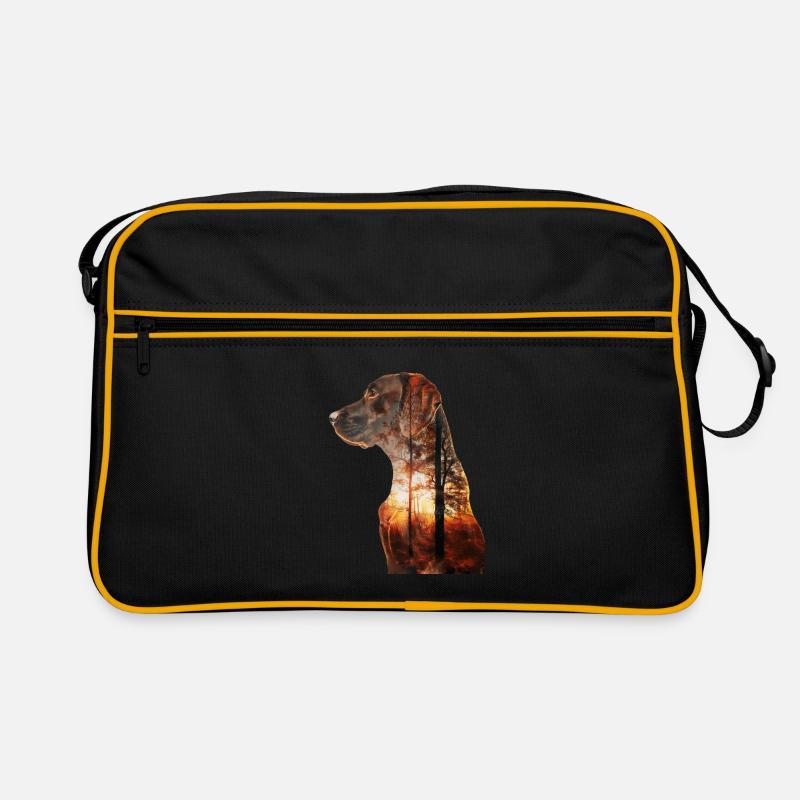 Vizsla - Retro Tasche - Schwarz/Gold