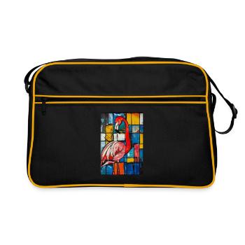 Flamingo - Retro Tasche - Schwarz/Gold - Vorne