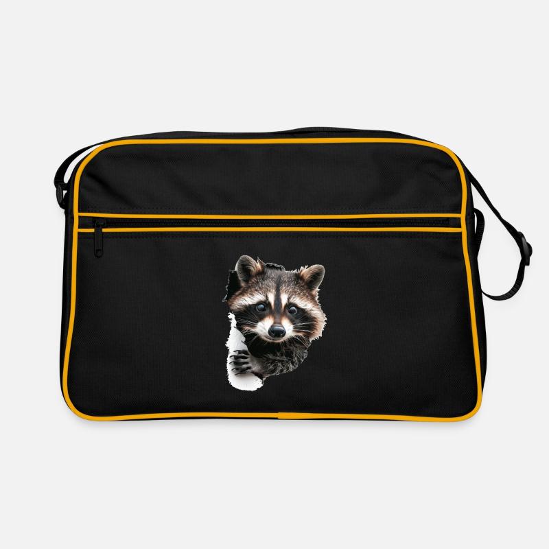 Waschbär Retro Tasche