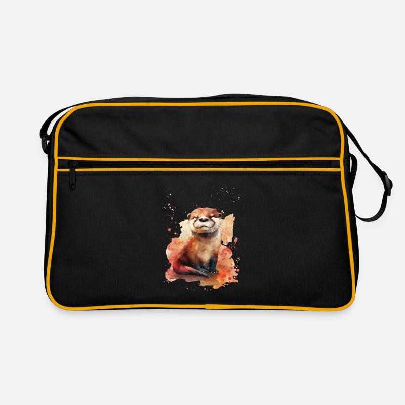 Otter - Retro Tasche - Schwarz/Gold