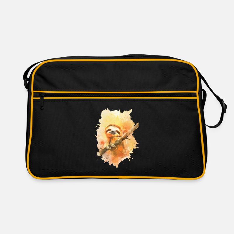Faultier - Retro Tasche - Schwarz/Gold