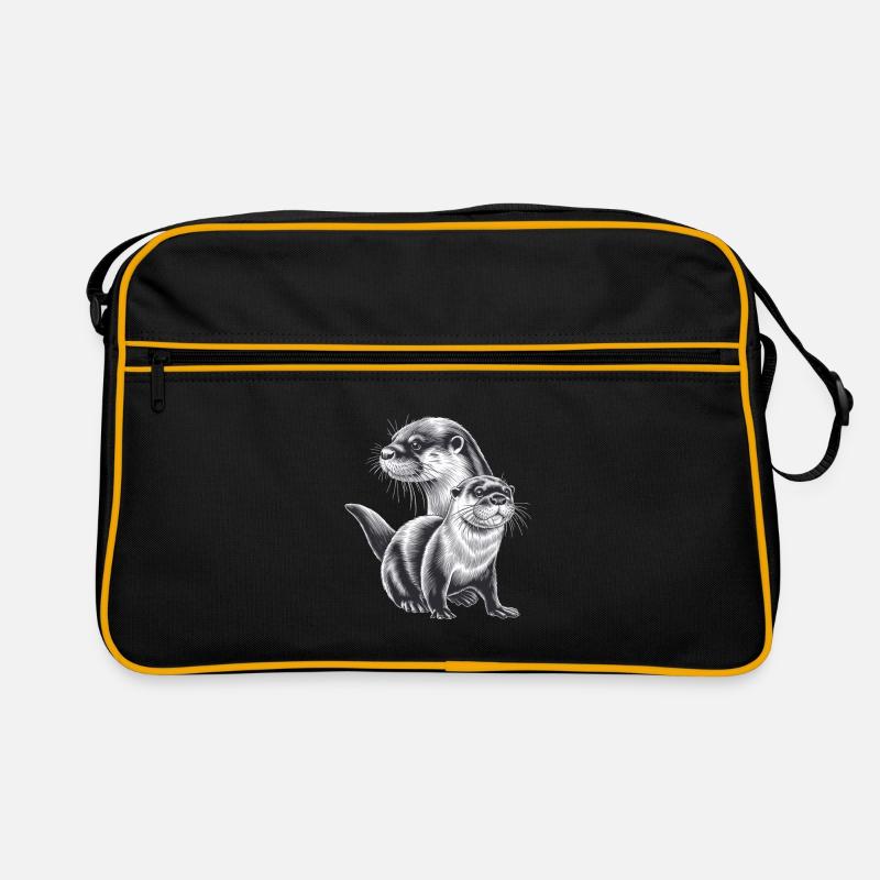 Otter - Retro Tasche - Schwarz/Gold
