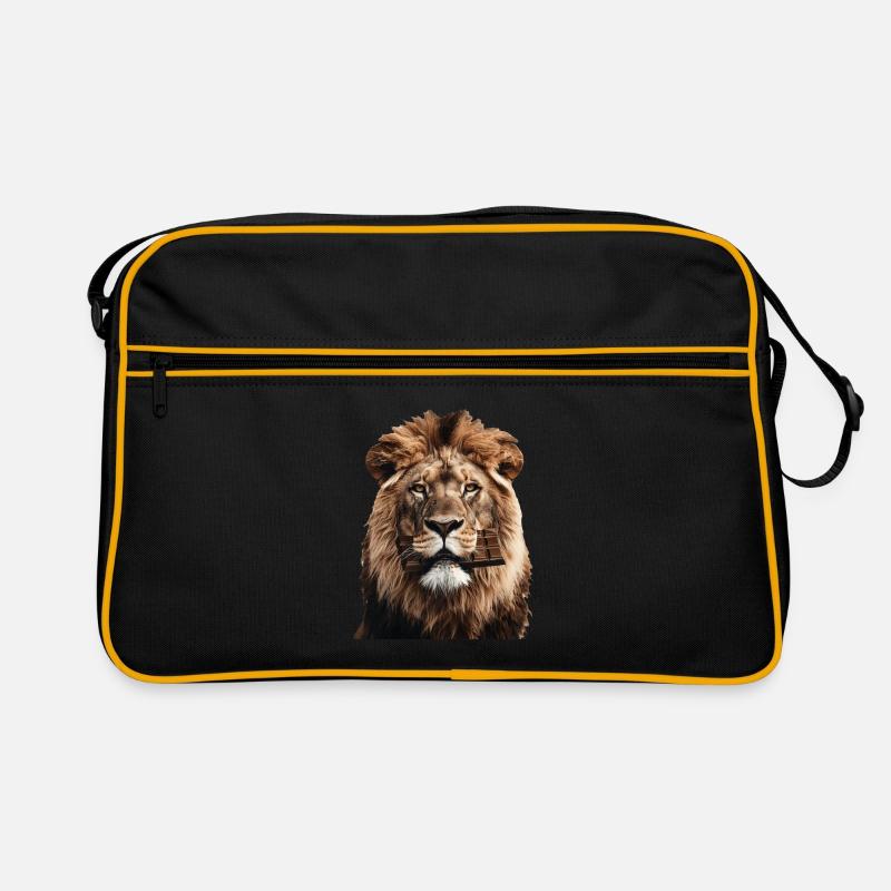 Löwe - Retro Tasche - Schwarz/Gold