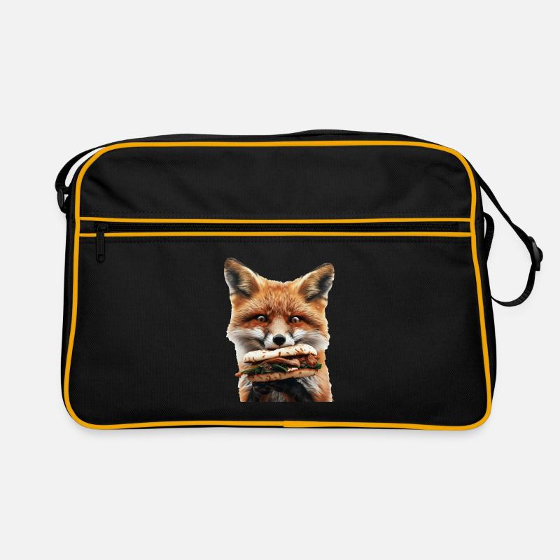 Fuchs - Retro Tasche - Schwarz/Gold