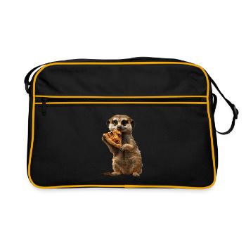 Erdmännchen - Retro Tasche - Schwarz/Gold - Vorne