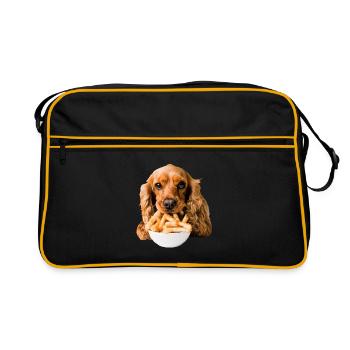 Cocker Spaniel - Retro Tasche - Schwarz/Gold - Vorne