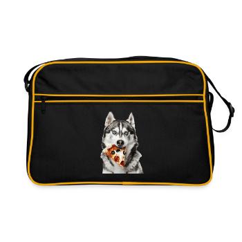 Siberian Husky - Retro Bag - black/gold - Front