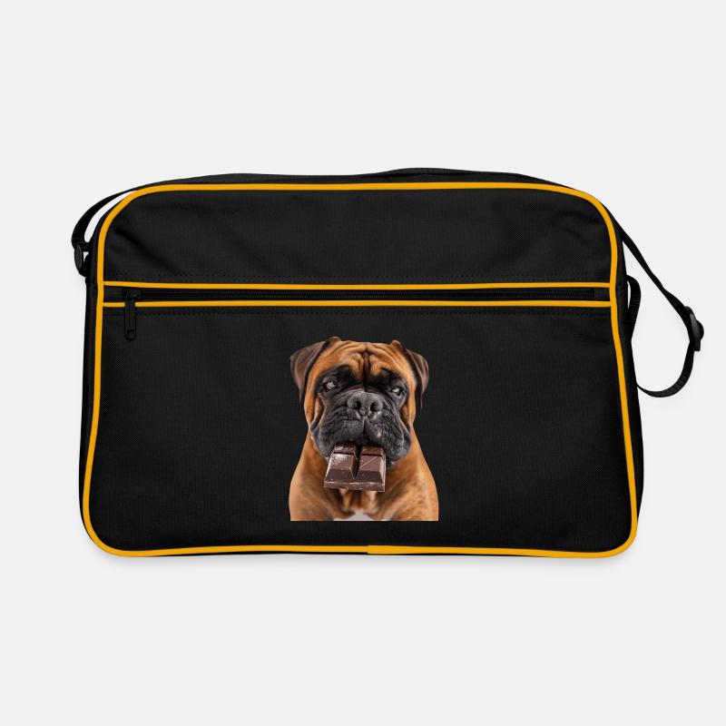 Bullmastiff - Retro Tasche - Schwarz/Gold