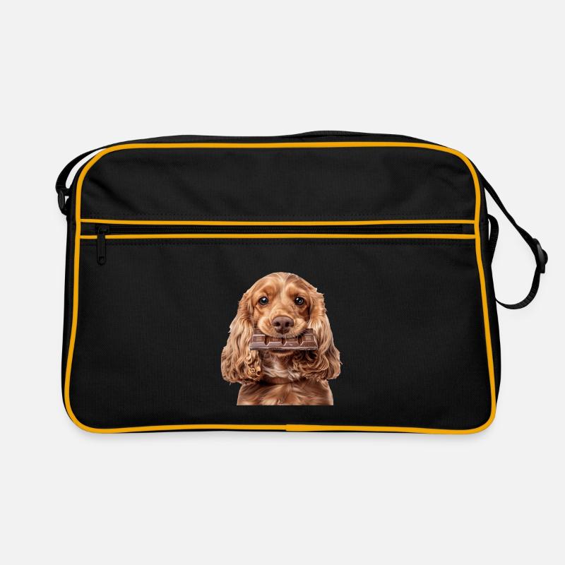Cocker Spaniel - Retro Tasche - Schwarz/Gold