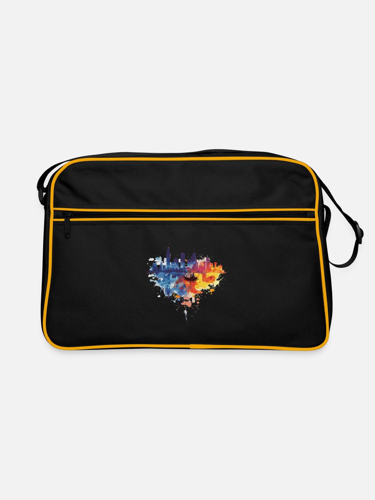 Gdynia - Retro Bag - black/gold - Front