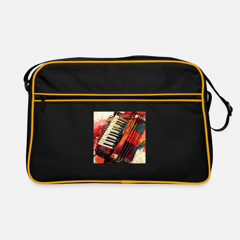Akkordeon - Retro Tasche - Schwarz/Gold