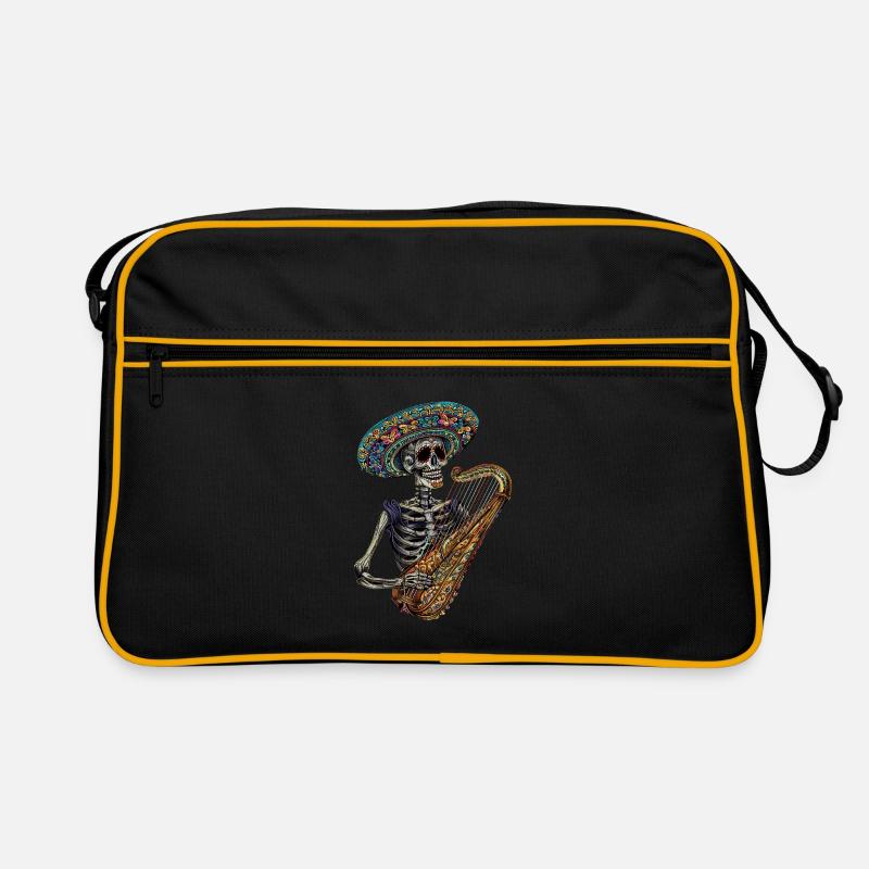 Harfe Mexikanisches Skelett Retro Tasche