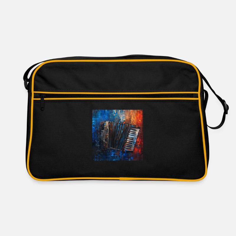 Akkordeon - Retro Tasche - Schwarz/Gold