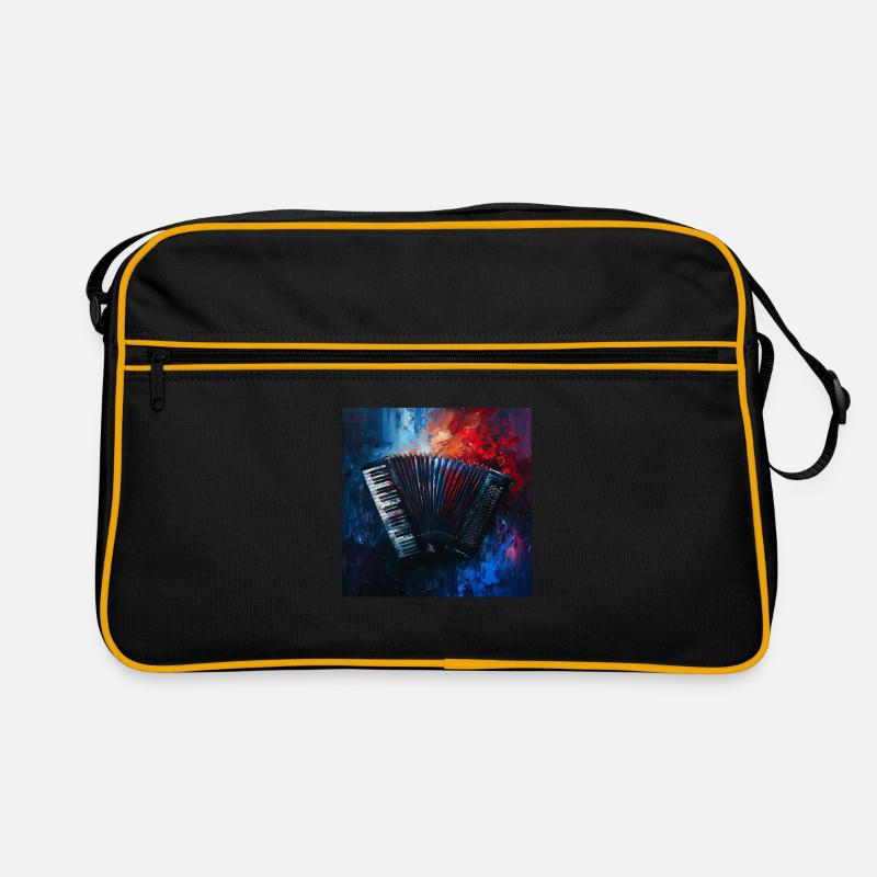 Akkordeon - Retro Tasche - Schwarz/Gold