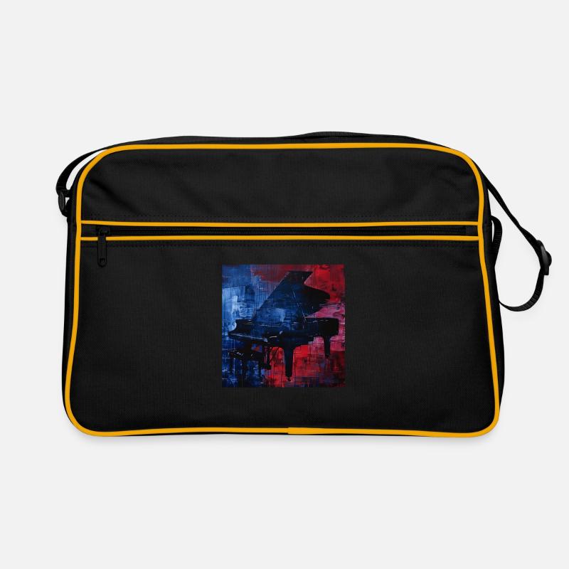 Klavier - Retro Tasche - Schwarz/Gold