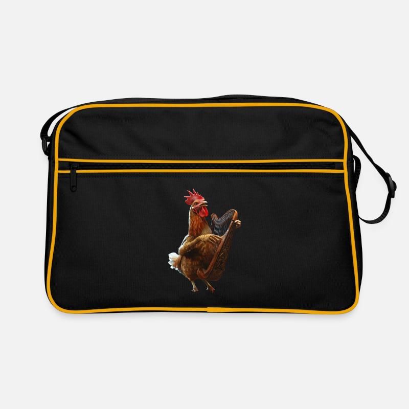 Hahn Harfe - Retro Tasche - Schwarz/Gold