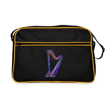 Harfe - Retro Tasche - Schwarz/Gold - Vorne