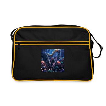 Harfe - Retro Tasche - Schwarz/Gold - Vorne