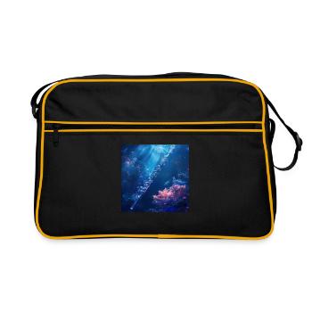 Querflöte - Retro Tasche - Schwarz/Gold - Vorne
